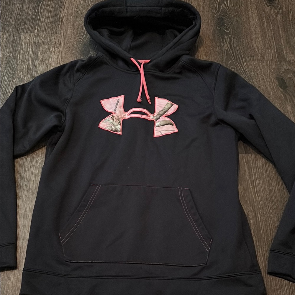 Under Armour Black Hoodie with Pink and Camo Accents